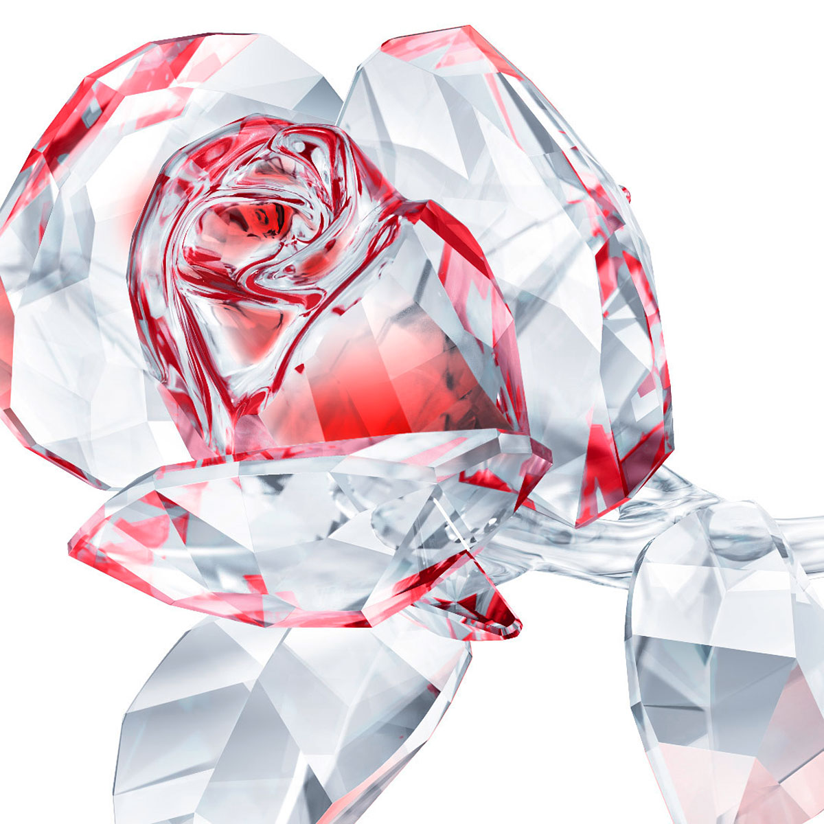 Swarovski Crystal Blossoming Rose Red